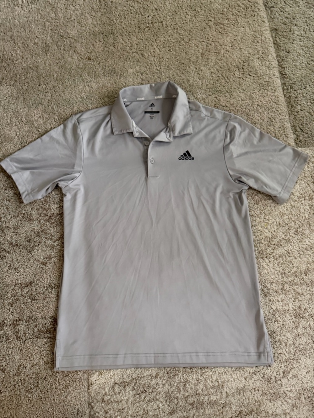 adidas Light Gray Men’s Golf Polo with Black Logo
